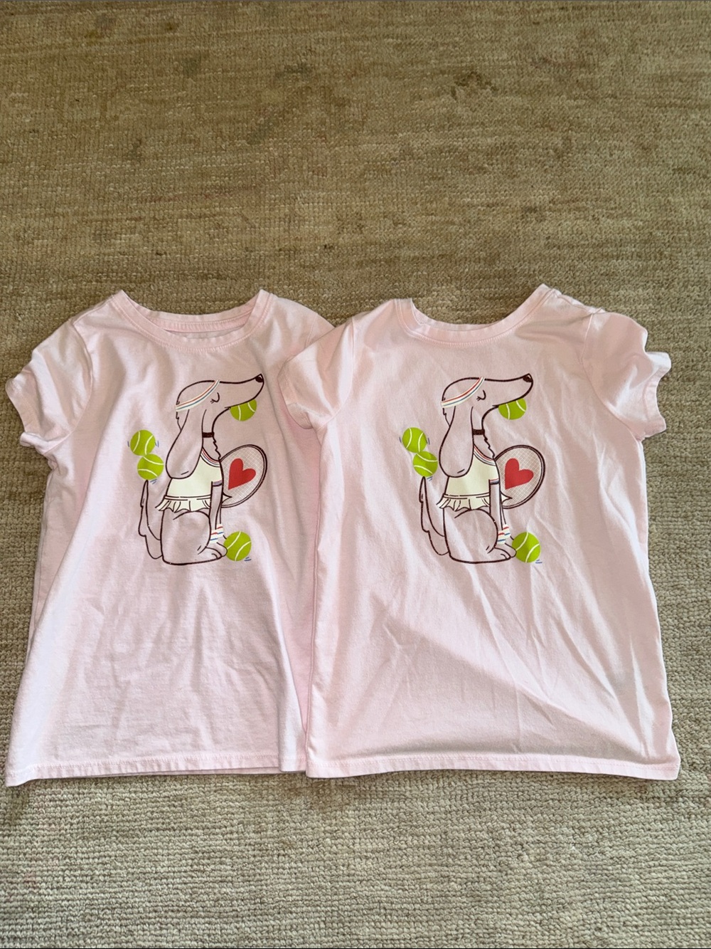 Pink Tennis Dog Shirts Set of 2